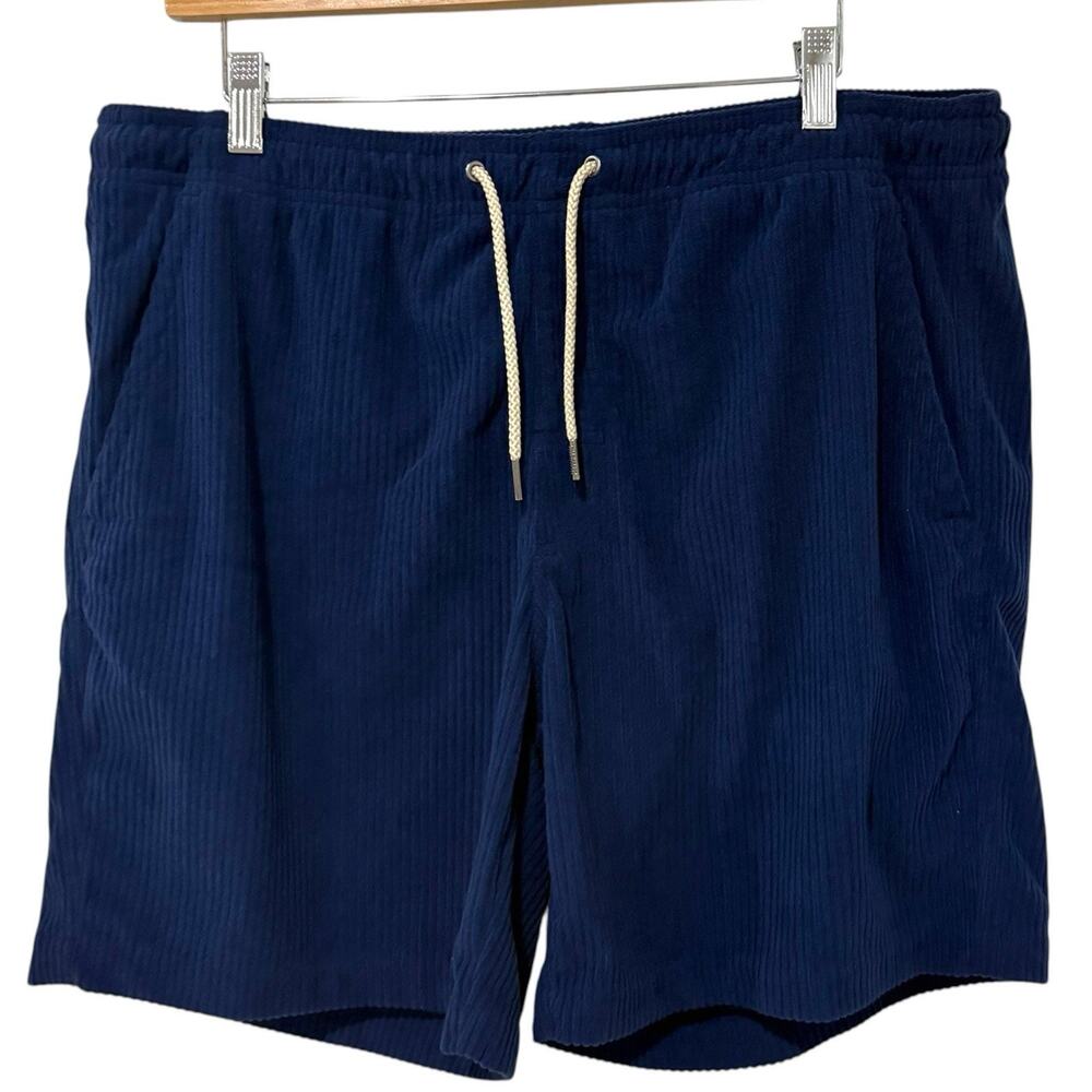 Fair Harbor | Swim Shorts Trunks Corduroy Navy Lined Wilder Stretch- Size XL